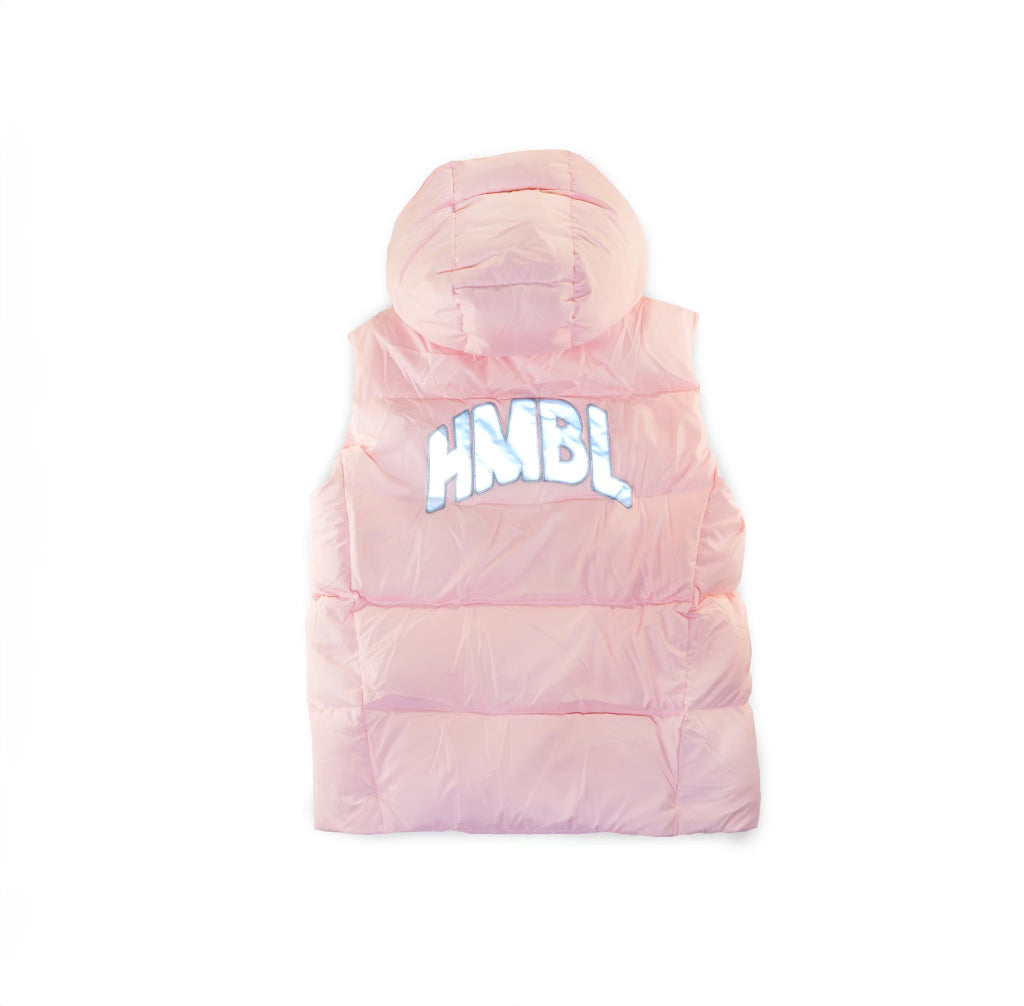 Pink reflective detachable hood vest