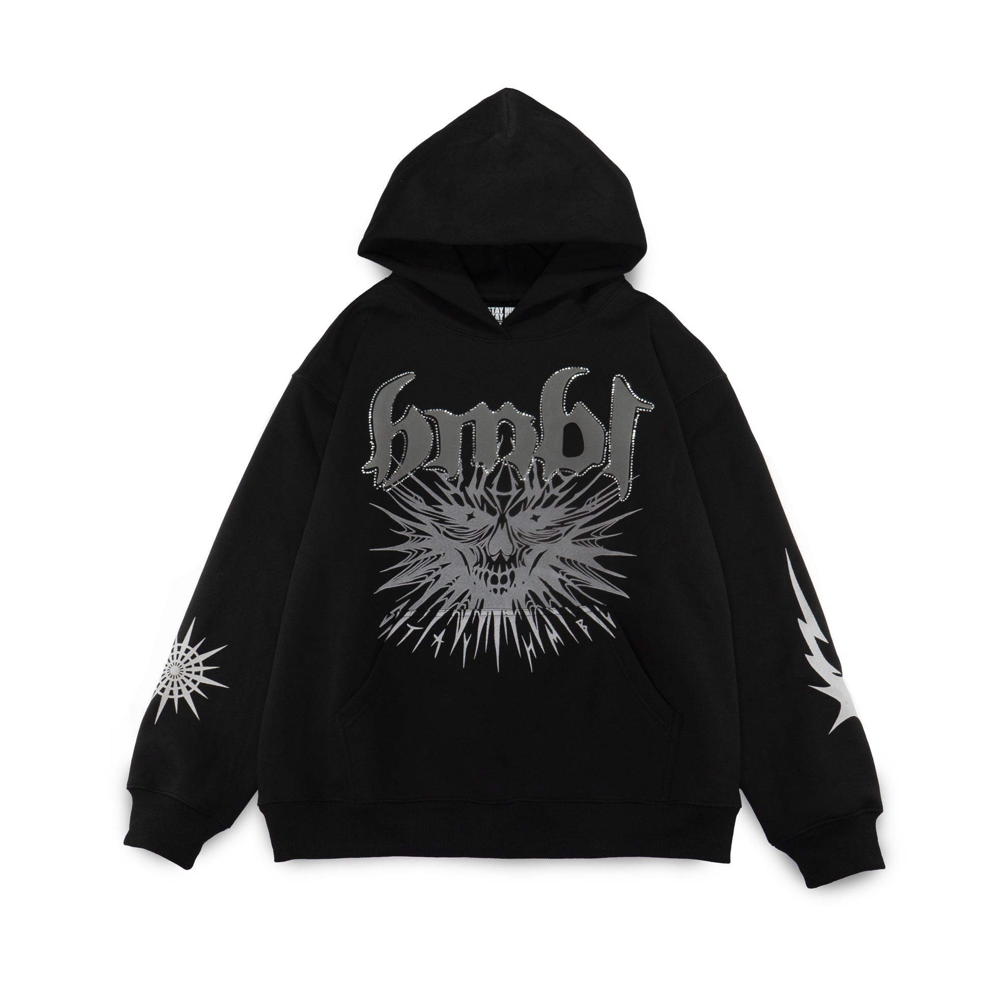 Black rhinestone hoodie – HMBL