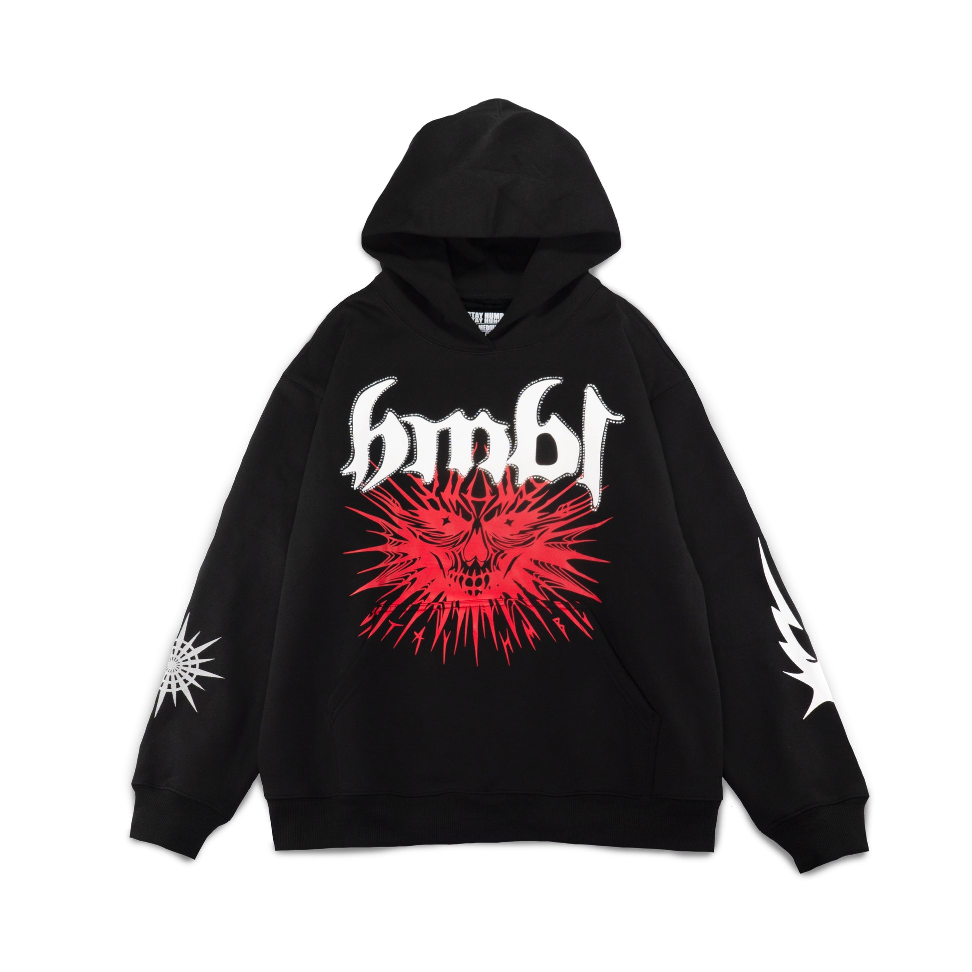 Black red ranger rhinestone hoodie – HMBL