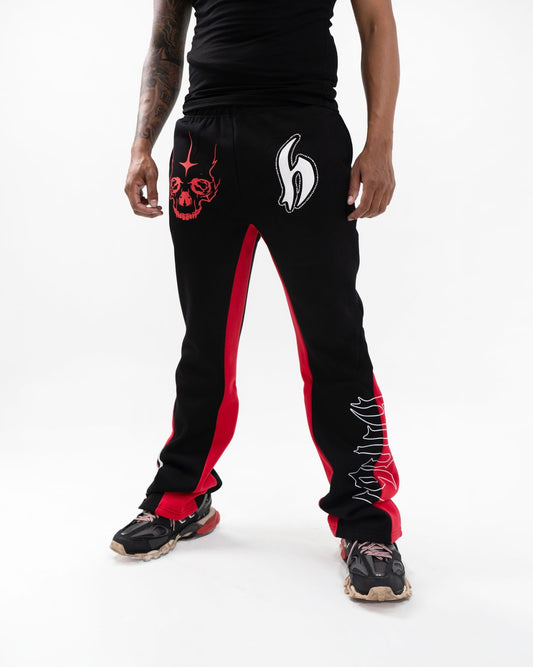 Black red Ranger stacked sweats